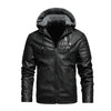 Men's Hooded Leather Windbreaker Jackets - My Store