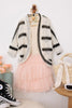 Girls Stripe Back Lace Long Sleeve Open Cardigan