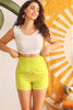 Lime High Waist Two Pocket Shorts - My Store