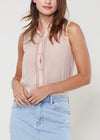 Women's Sleeveless 100% Silk Button Shirt - My Store