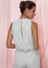 Women's Sleeveless V-neck Printed Jumpsuit In Ivory Silver - My Store