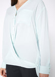 V-Neck Wrap Hem Blouse - My Store