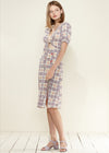 Women's Multi Check Button Down Slit Skirt - My Store