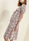 Women's Multi Check Button Down Slit Skirt - My Store