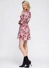 Women's Pajama floral Satin Wrap Front Flared Dress - My Store