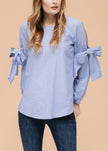 Women's Tie Sleeve Poplin Blouse - My Store