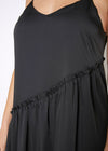 Women's Diagonal Patched Spaghetti Strap Maxi Dress In Black - My Store