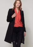 Women's 2 In 1 Brushed Wool Open Front Zipper Coat Jacket - My Store