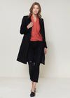 Women's Wool-blended Open Front Jacket In Black - My Store