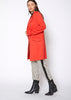 Women's Notch Collar Longline Jacket In Paprika - My Store