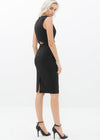 Women's Set Impression Keyhole Front Midi Dress In Black - My Store