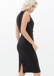 Women's Set Impression Keyhole Front Midi Dress In Black - My Store