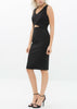 Women's Set Impression Keyhole Front Midi Dress In Black - My Store