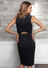 Women's Set Impression Keyhole Front Midi Dress In Black - My Store