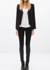 Women's Black Satin Trim Cape Blazer - My Store