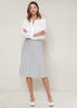 Ro & De Women's High Waisted Wool Knit Midi Skirt In Heather Grey - My Store