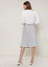 Ro & De Women's High Waisted Wool Knit Midi Skirt In Heather Grey - My Store