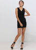 V-neck Sleeveless Bodycon Dress In Black - My Store