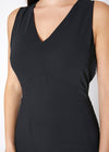 V-neck Sleeveless Bodycon Dress In Black - My Store