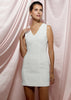 V-neck Sleeveless Bodycon Dress In Ivory - My Store