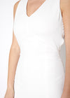 V-neck Sleeveless Bodycon Dress In Ivory - My Store