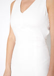 V-neck Sleeveless Bodycon Dress In Ivory - My Store