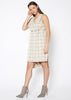 Window Pane Plaid High Low Sleeveless Dress - My Store