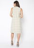 Window Pane Plaid High Low Sleeveless Dress - My Store