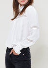 Women's Eyelet Long Sleeve Mock Neck Top - My Store