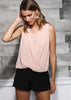 Women's Surplice Sleeveless Blouse In Blush - My Store