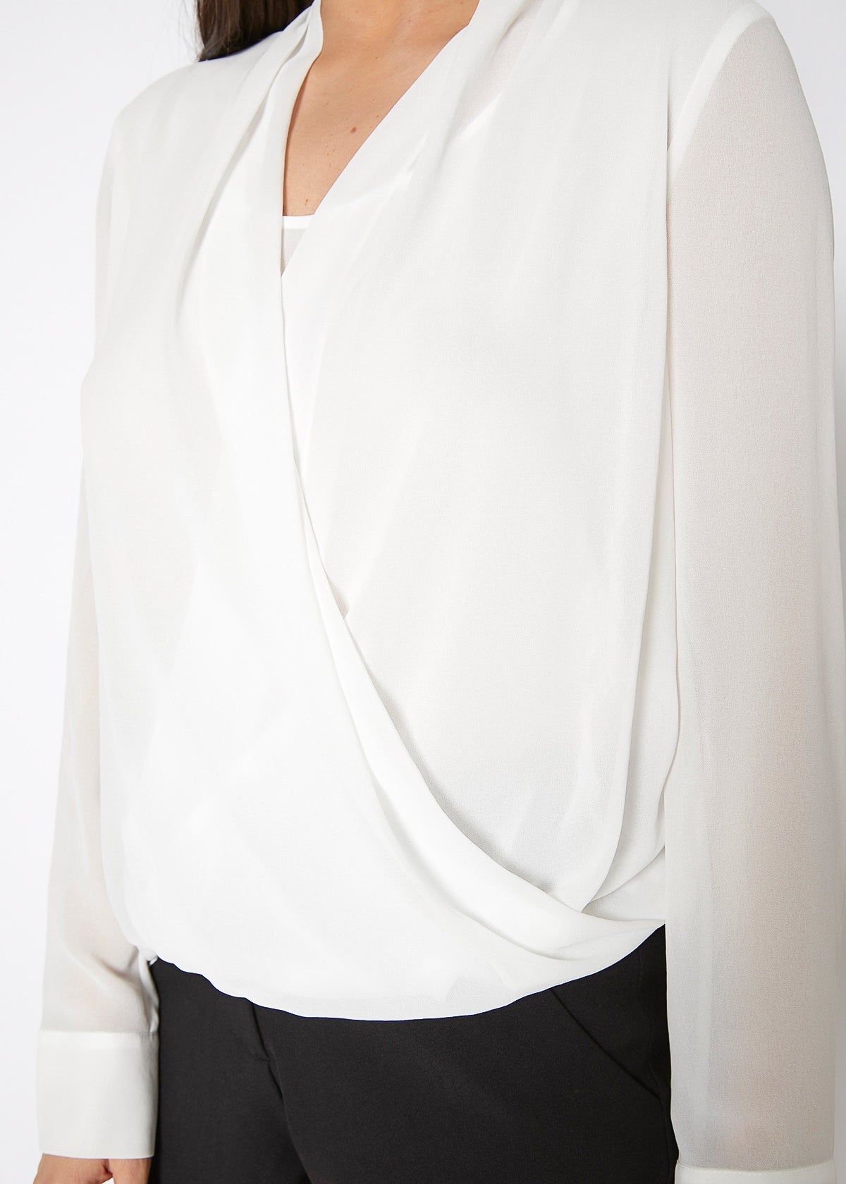 Drape Front Asymmetrical Elegant Blouse - My Store