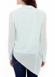 Drape Front Asymmetrical Elegant Blouse - My Store