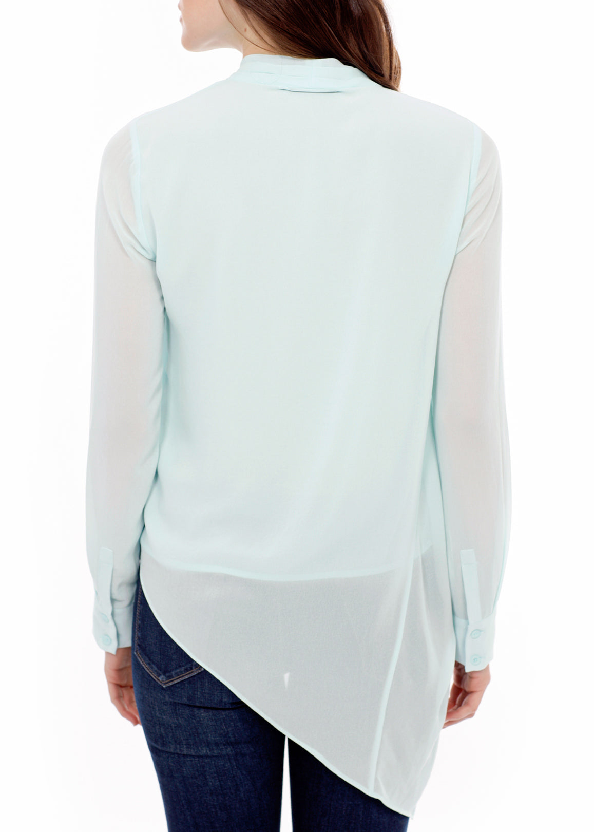 Drape Front Asymmetrical Elegant Blouse - My Store