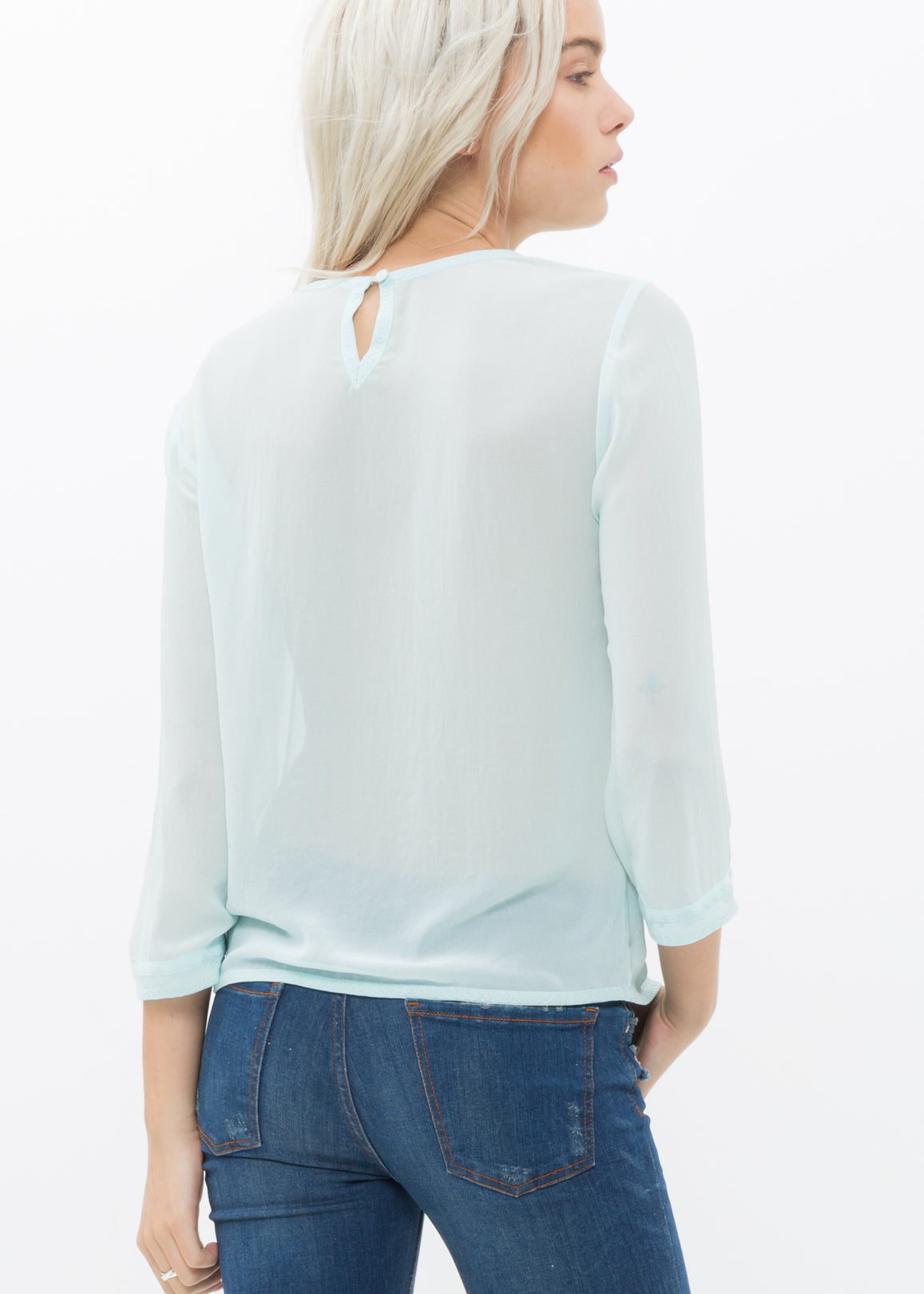 Women's Embossed Top In Pepper Mint - My Store