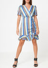 Multi-color Ruched Dress in Beach - My Store