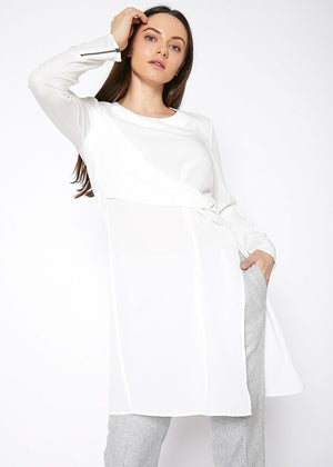 Slit Hem Twist Front Dress - My Store