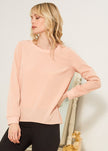 Women's Open Back Crewneck Top In Blush - My Store