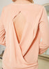 Women's Open Back Crewneck Top In Blush - My Store