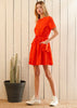 Women's Short Sleeve Utility Dress in Poppy - My Store