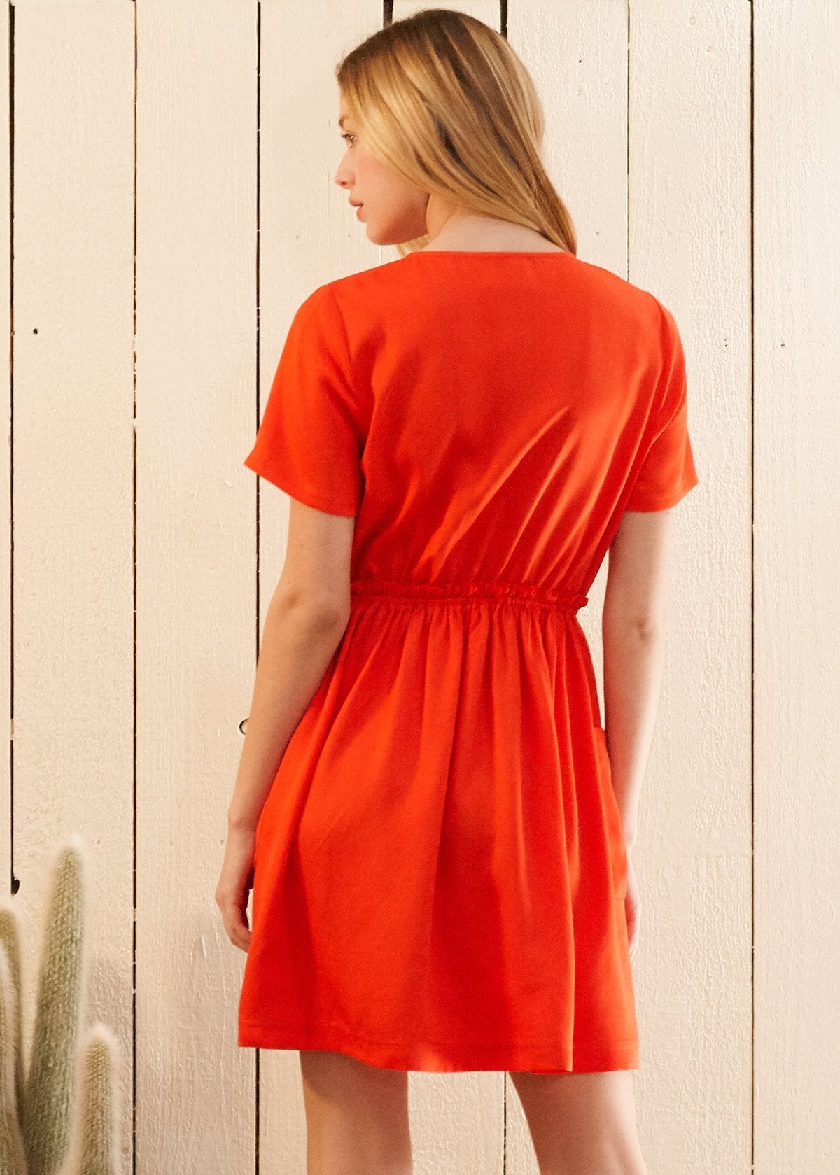 Women's Short Sleeve Utility Dress in Poppy - My Store