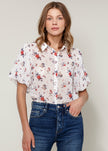 Women's Soft Flower Bell Sleeve Shirt Blouse - My Store