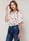 Women's Soft Flower Bell Sleeve Shirt Blouse - My Store