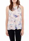 Women's Sleeveless Slit Blouse In Water Color - My Store