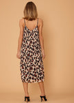 Women's Pleated Cami Dress in Leopard Sketch - My Store