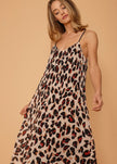 Women's Pleated Cami Dress in Leopard Sketch - My Store