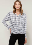 Printed Wrap Hem Blouse - My Store