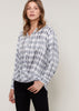 Printed Wrap Hem Blouse - My Store