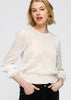 Women's Lace Inset Ruffle Blouse In White - My Store