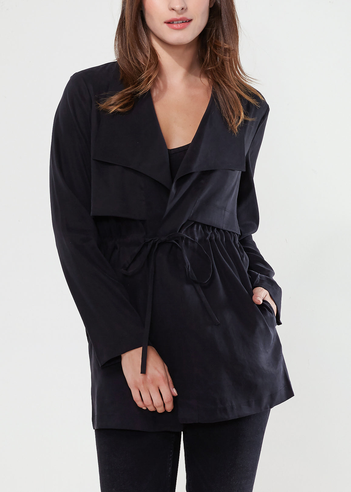 Ro&de Noir Open Front Jacket In Black - My Store