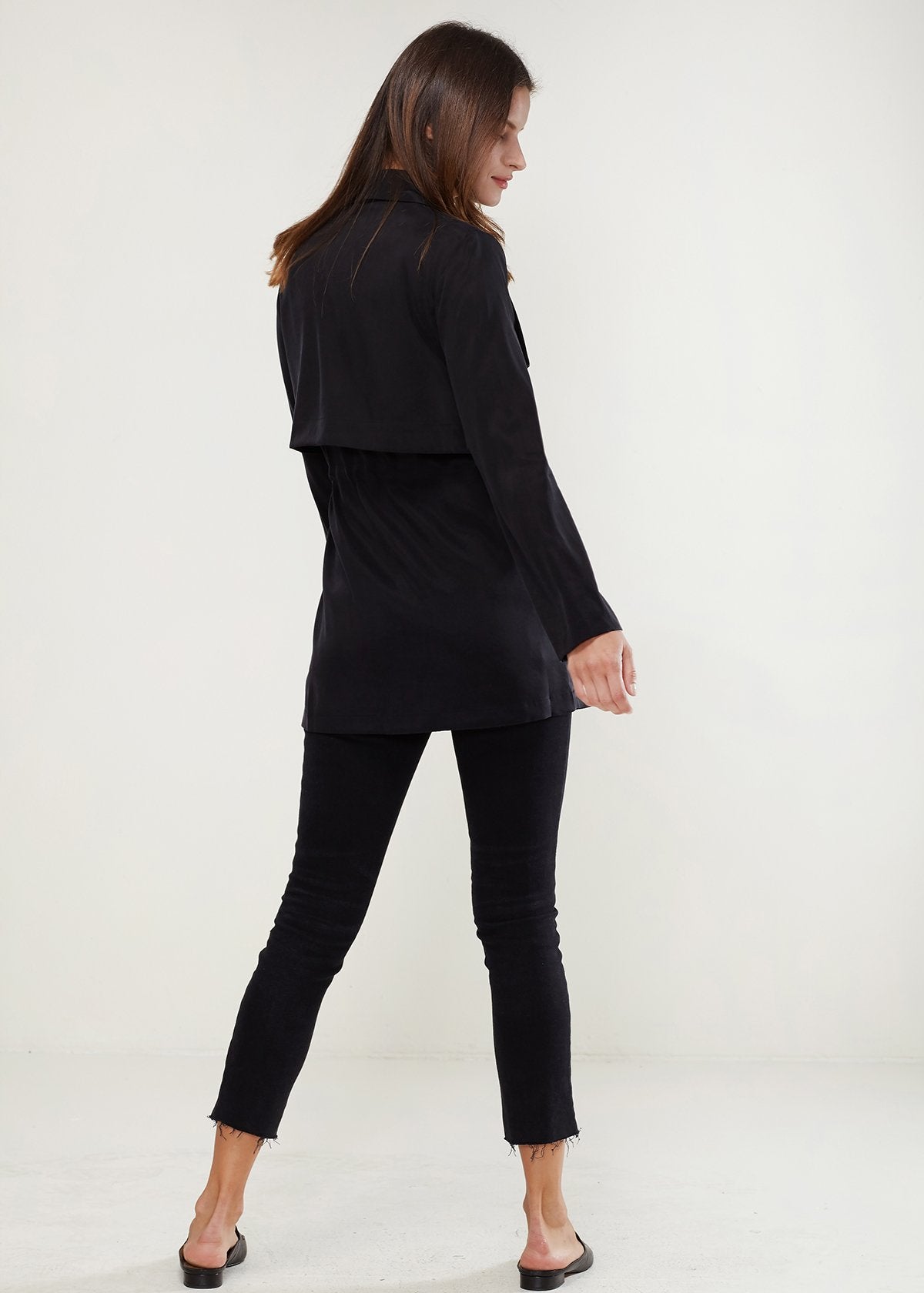 Ro&de Noir Open Front Jacket In Black - My Store